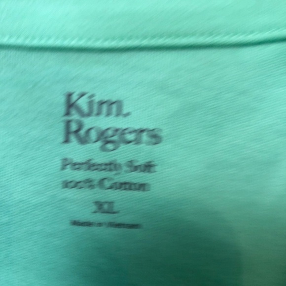 Kim Rodgers Perfectly Soft 100% Cotton Womens XL Scalloped Short Sleeve Shirts - Picture 7 of 8